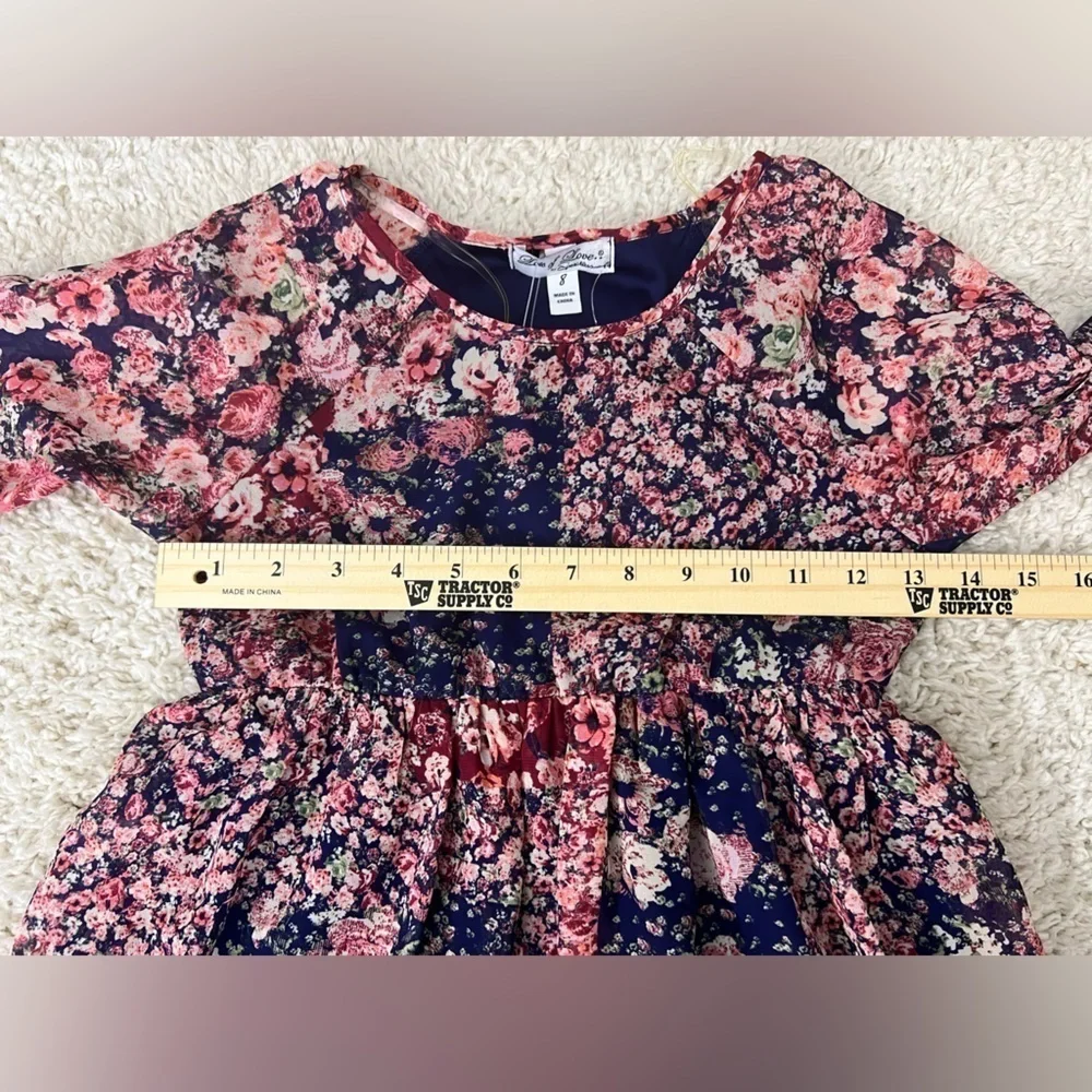 Girls Size 8 Lots of Love by Speechless Long Sleeve Floral Dress